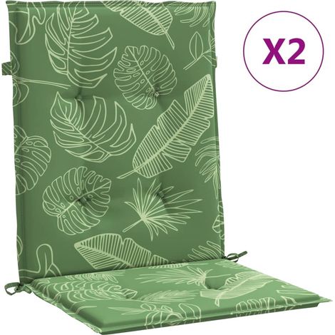 Coussins de chaise à dossier bas lot de 2 modèle de feuille (1/5)