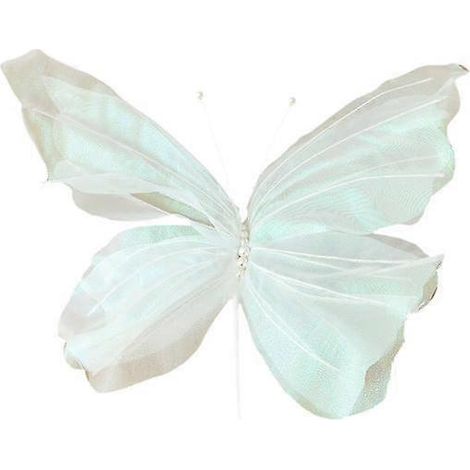 Grand papillon artificiel en gaze, simulation papillon 3D avec fausses perlesdoré (1/5)