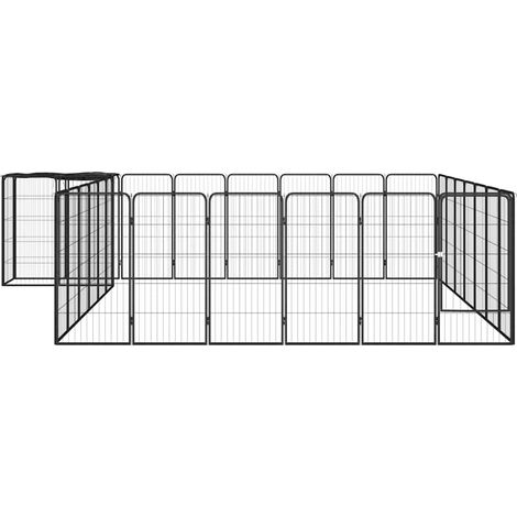 Maison Exclusive - Jaula perros 30 paneles acero recubierto polvo (1/5)