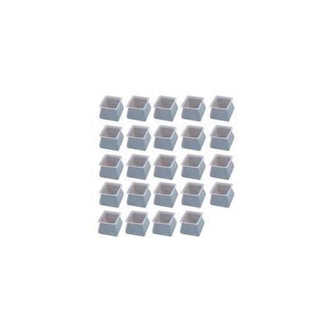 Lot de 24 protections carrées en silicone pour pieds de table et de chaise - Gris (1/5)
