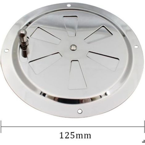 Grille D Aeration - Acier Inoxydable 316 - Diametre 125 Mm - Ouverture Reglable - 1 Unite (1/5)