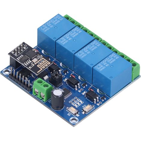 WLAN-Relaismodul mit 4 Kanälen, Fernsteuerung per Smartphone-App für Smart-Home-Systeme, ESP826612V (1/5)
