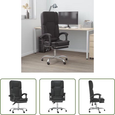 vidaXL Kunstleder Bürostuhl -  Bürostuhl mit Massagefunktion Schwarz Kunstleder
