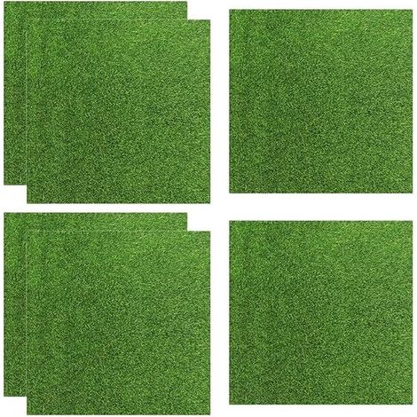Gazon Artificiel Miniature 15x15 cm, Fausse Pelouse Exterieur, Tapis Gazon Synthetique Jardin, Balcon, Terrasse Aménagement Paysager, Herbe Mousse Bionique (1/5)
