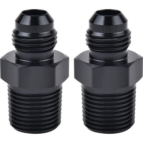 2-teiliger DOLASO-6AN-Anschlussstecker auf 3/8" NPT aus schwarzem Aluminium (1/5)