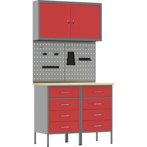 Set di attrezzi 5 pezzi in acciaio rosso vidaXL (1/5)
