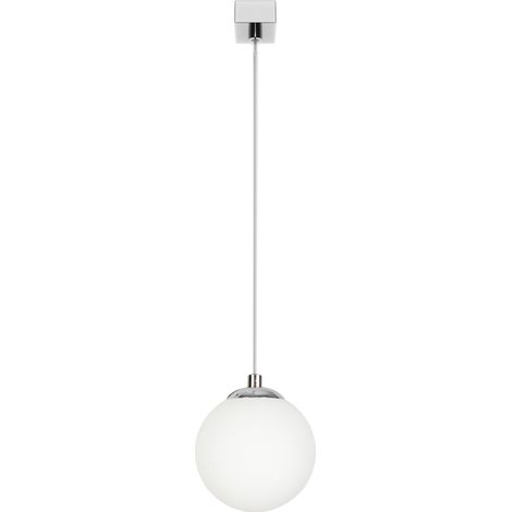 Verchromte Hängeleuchte mit Glaskugelschirm, weiße LED, Lepe 13-575 (1/4)