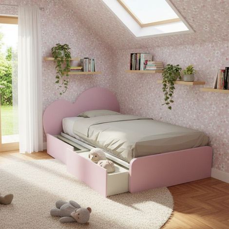Letto a cuore 1 piazza e mezza con cassettoni - 120x190 cm - Made in Italy - Cipriaf3c4ff