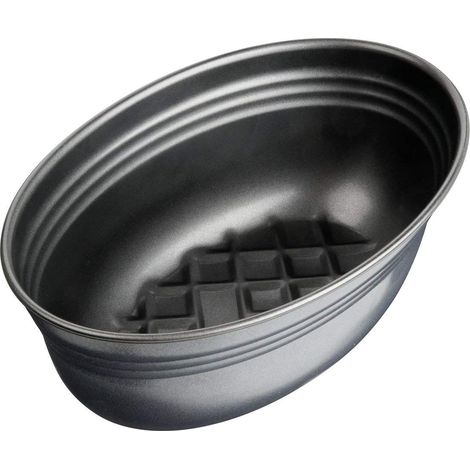 Zenker Stampo ovale 26,5cm con fondo a nido d'ape per Pane e Lievitati Carbon Steel con rivestimento antiaderente Teflon Classic Colore nero Linea Black Metallic (1/5)