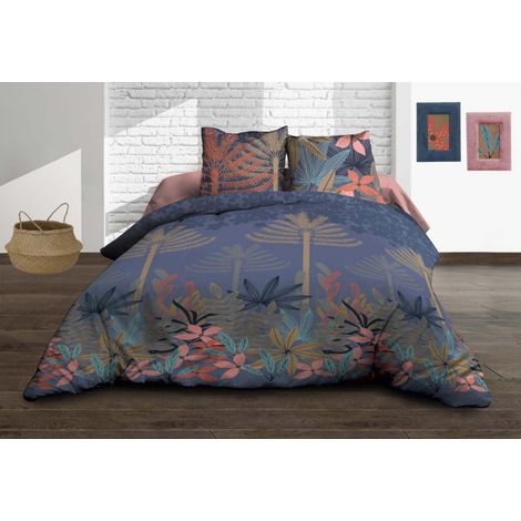 Linge de Jules 220x240 - Housse de Couette en Coton avec 2 Taies d'oreiller, Multicolore, 220cm x 240cm (1/3)