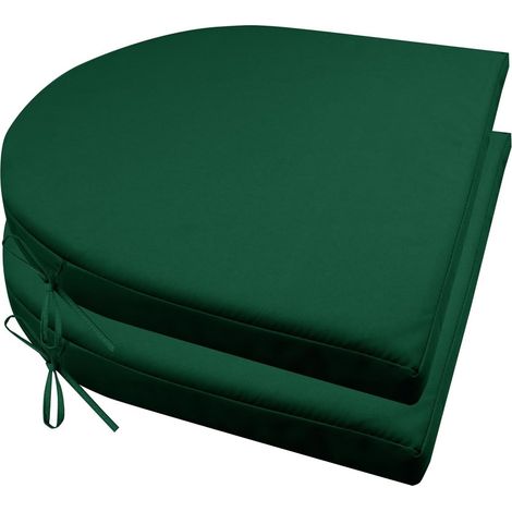 2er Set Stuhlkissen mit Bändern Wasserdicht Rutschfestes Sitzkissen Bequeme Halbrund Sitzpolster für Gartenmöbel Oder Stuhl Wasserdicht Garten 40 x 40 x 4 cm Beige
