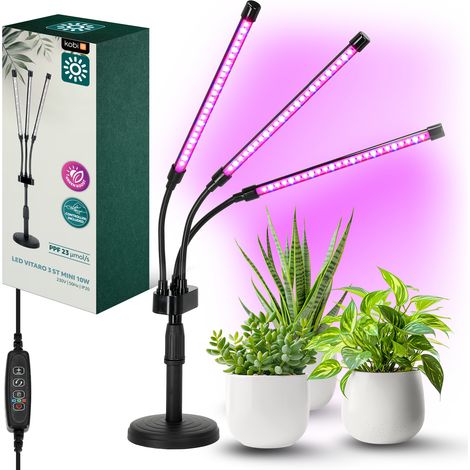 Lampe horticole LED noire à 3 bras flexibles avec minuterie 10 W VITARO 3 ST MINI Kobi (1/5)