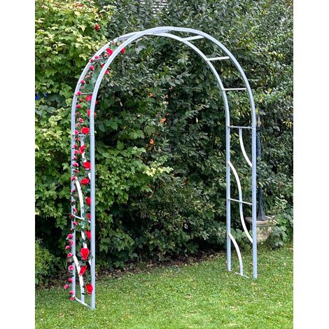 DanDiBo Rosenbogen aus Metall Stabil Verzinkt 150 cm Breit Rankbogen 96516 Gartenbogen Torbogen Rundbogen Pflanzbogen Massiv Feuerverzinkt Garten Wetterfest Volleisen (1/5)