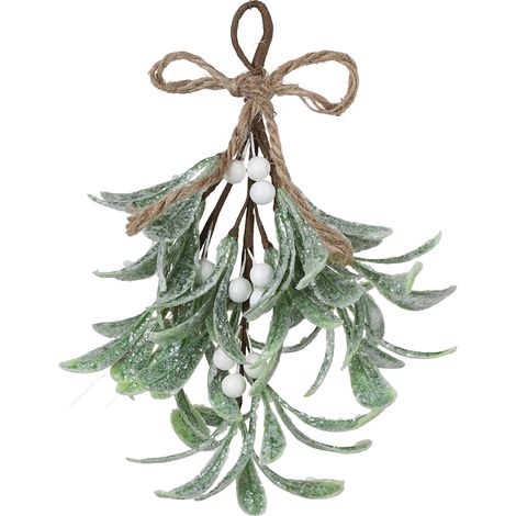Künstliche Mistel verhindert Verfärbungen. Attraktive Misteldekoration für Türgirlanden in der Weihnachtszeit. (1/2)