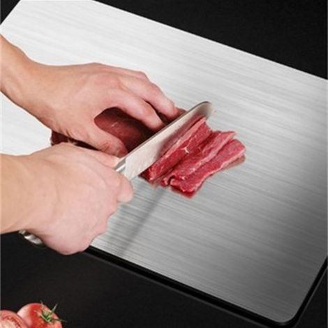 Planche À Découper En Titane - 47 X 30 Cm - Épaisseur 1,2 Mm - Résistante Aux Coupures - Adaptée Pour Viande Fruits Légumes - Lavable En Lave-Vaisselle - 1 Pièce (1/5)