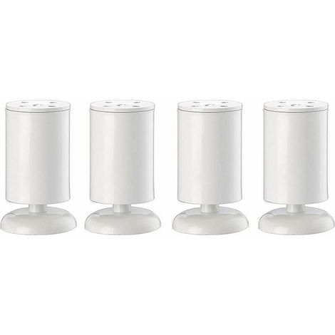 4 pièces Jambes de Meubles épaissi réglable en Acier Inoxydable cylindrique métal Table Jambes canapé Jambe Armoire Jambe Protecteur Pieds,Blanc,6cm (1/5)