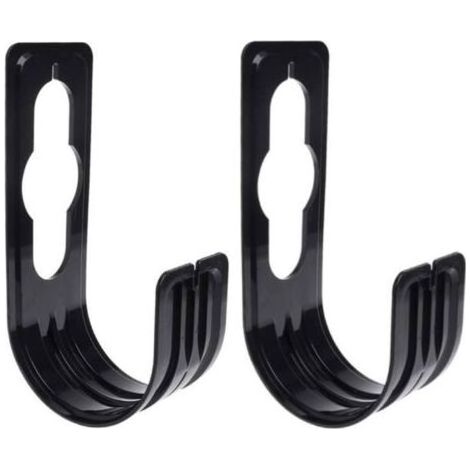 Lot de 2 supports de tuyau d'arrosage - Support de tuyau d'arrosage, crochet de tuyau, support de rangement de tuyau, support de tuyau flexible, crochet de tuyau pour jardin extérieur, noir (1/4)