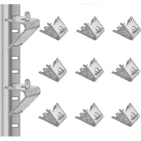Lot de 12 clips de fixation pour étagères de congélateur, en acier inoxydable, pour réfrigérateur commercial. Supports d'étagères de congélateur de 1,5 mm d'épaisseur, couleur argent. (1/5)