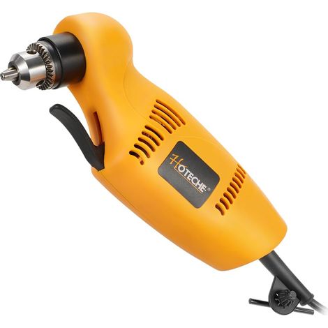 Perceuse d'angle 450 W – Perceuse puissante 220-240 V avec 0-1400 tr/min, porte-clé de 10 mm, régulateur de vitesse variable, accessoires inclus – Idéal pour le bois et le métal (1/5)