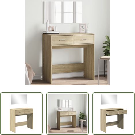 Coiffeuse miroir - Coiffeuse avec miroir chêne sonoma 80x39x80 cm (1/5)