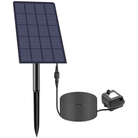 Pompe de Fontaine à énergie Solaire 2,5 W, Pompe à Eau Solaire carrée rotative à 180 degrés pour Bain d'oiseaux, Aquarium, étang, décoration de Jardin (1/5)