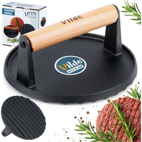 Vilde Presse à burger 17.5 cm fonte bois (1/5)