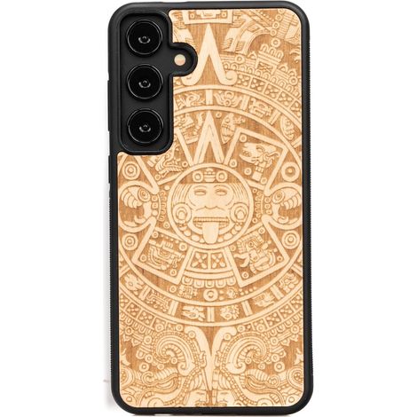 Coque en bois Bewood pour Samsung Galaxy S24 FE 5G, motif calendrier aztèque, Aniegre (1/4)