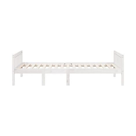 Lit enfant sans matelas, blanc, 80 × 200 cm, pin massif, pin massif durable, meuble de chambre, design contemporain, montage facile (1/5)