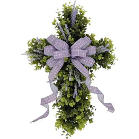 Guirlande De Croix De Pâques - Guirlande Printanière Artificielle Avec Fleurs Et Branchages Verts - Pour Intérieur Extérieur Porche Fenêtre - 40 Cm - 1 Pièce (1/5)