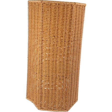 Porte-parapluies Grand en Rotin Artificiel Bac Plastique Hexagonal, Support Intérieur Multifonction pour Entrée Bureau et Maison, Rangement Tapis de Yoga Intégré (1/5)