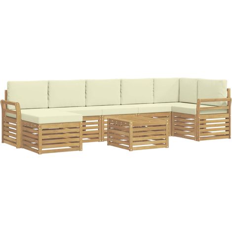 Outdoor Sofa Set 8 pcs White and Cream 59 x 59 x 37 cm vidaXL (1/5)