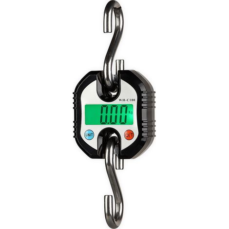WeiHeng WH-C100 Mini Robuste digitale elektronische Waage, Edelstahl, mit Haken und LCD-Anzeige, für Hängekrane, 150 kg, doppelte Genauigkeit. (1/5)