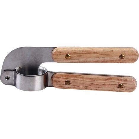 Garlic Press - Stainless Steel - Garlic Crusher - Wooden Handle - 17 x 5.5 cm (1/5)