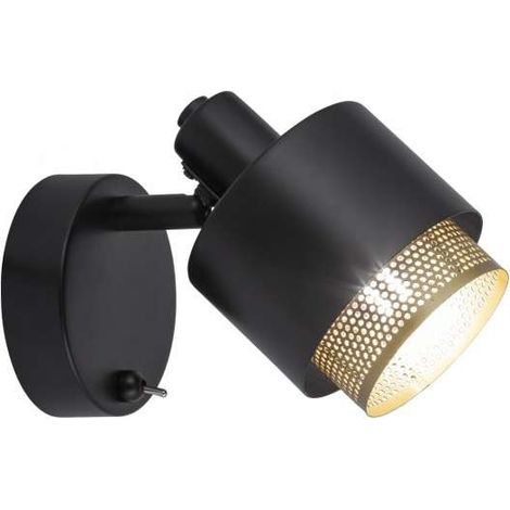 Aplique a pared modelo Vasil acabado negro, 13cm(alto) 109cm(ancho) 17cm(fondo) (1/3)