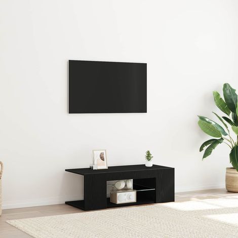 Meuble TV Banc TV Armoire TV Chêne noir 90 x 39 x 30 cm Bois d'ingénierie (1/5)