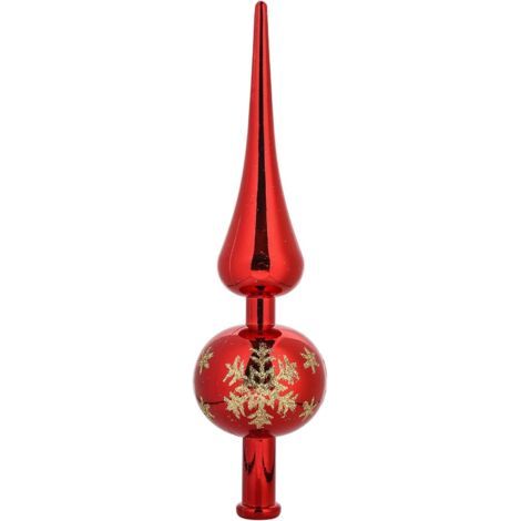 Pointe de Sapin de Noël, Topper Sapin de Noël, Cimier Sapin de Noel, Noël Arbre Topper Décoration, Christmas Tree Top pour Décoration de Noël. (Rouge) (1/5)