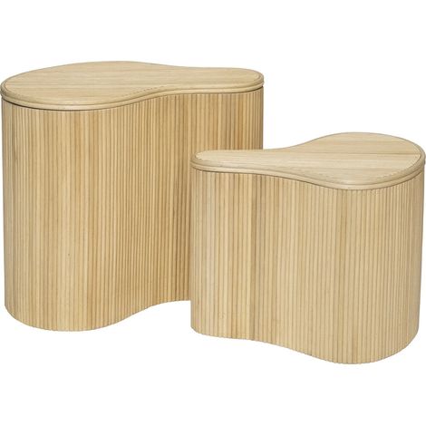 Tavolino suppl. organico vani Giunco L. 52xP.40xH.45 e L.43.5xP.30xH.33,5 Naturale chiaro - Lotto di 2 - MARSA (1/5)