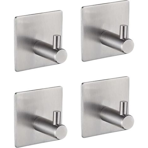 Stück 3M Klebehaken, Badezimmer Wandmontage, Küchenhandtuchaufhänger, Bilderaufhänger ohne Bohren, Edelstahl Selbstklebender Haken, Silber