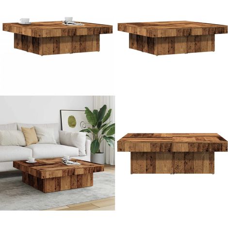 vidaXL Table basse vieux bois 90x90x28 cm bois d'ingénierie (1/5)