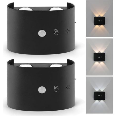 Lampe murale rechargeable avec détecteur de mouvement LED sans fil avec support magnétique, couleurs de lumière réglables pour couloir, chambre, escalier, armoire et utilisation en intérieur (1/5)