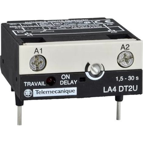 Schneider Electric Elektronischer Verzögerer, einschaltverzögert 0,1-2 s, 24-250 V DC/AC LA4DT0U (1/2)