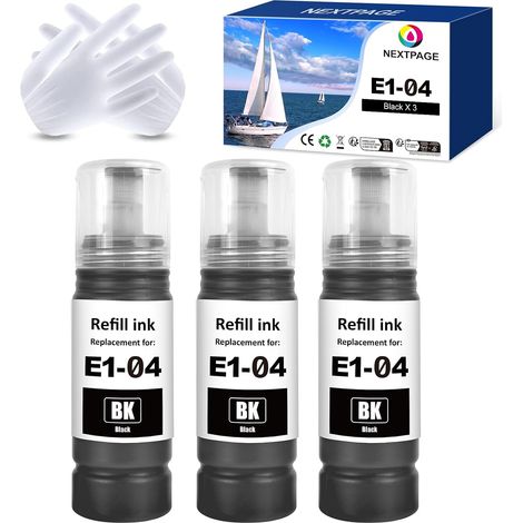 EP-104 Encre EP-104 Noir EP-104 Cartouche d'encre Encre Imprimante EP-104 Cartouche Compatibles avec Epson Ecotank Et-2870 Et-2830 ET-2871 ET-2875 ET-2876 ET-4700 ET-4800 ET-4810 etc (1/5)