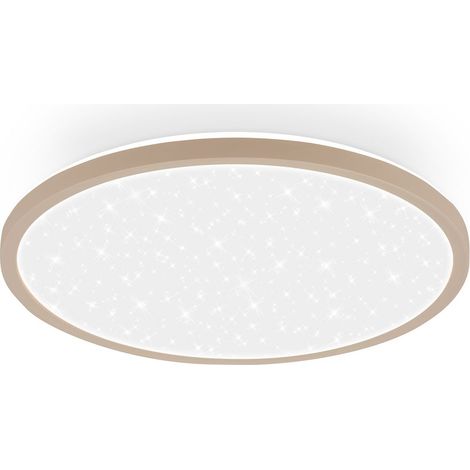 Briloner LED Deckenlampe Sternenhimmel 30x4 cm Rund 18W 2400lm 4000K Neutralweiß Backlight Beige - Deckenleuchte Wohnzimmer Schlafzimmer Büro (1/5)
