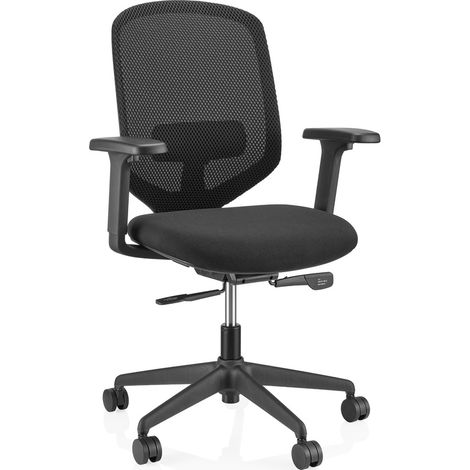 Bürostuhl / Drehstuhl Delvia Stoff / Netzstoff schwarz hjh OFFICE (1/5)