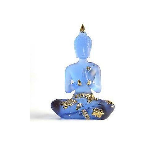 Transparente sitzende Buddha-Statue, Mini-Buddha-Ornament, Buddha-Dekoration aus Kunstharz