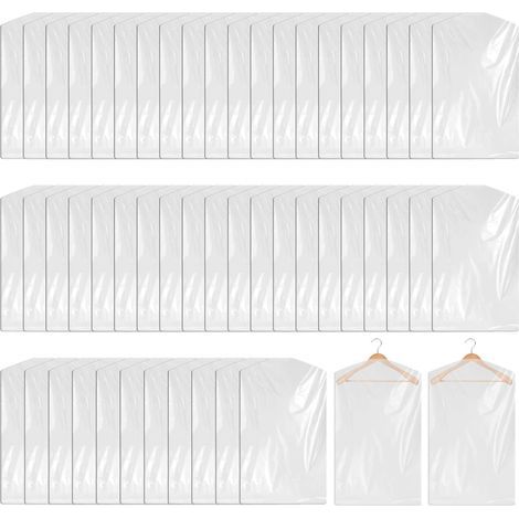(60x90cm) 8 Pack of 60 Transparent Garment Bags: Dustproof Garment Bag Suit Bags Hanging Garment Bags Clothes Dust Protection Dry Cleaning Bags for Suits (1/5)