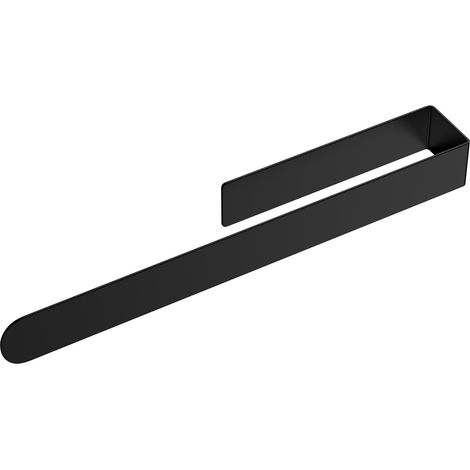Porte-serviettes sans perçage - Noir - Pour cuisine, salle de bain - 36,5 cm - En acier inoxydable - Autocollant - Pour salle de bain, paroi de douche - Noir mat (1/5)
