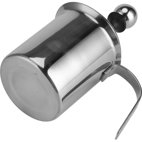 Mousseur à lait manuel en acier inoxydable 400 ml/800 ml, double maille, pour café et crème, avec fouet intégré (1/4)