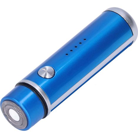 Mini rasoir électrique rechargeable 013, batterie lithium intégrée, affichage USB, tondeuse auto-rasage homme femme, bleu (1/5)