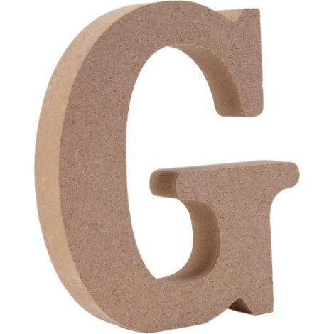MINKUROW Lettre décorative en bois (G) Couleur naturelle, 26 lettres alphabet optionnel pour prénom enfant, mariage, anniversaire, déco maison et chambre (1/5)